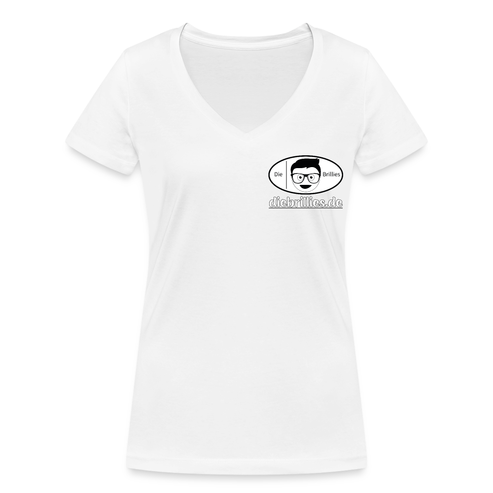 Die Brillies Fanedition - Frauen T-Shirt mit V-Ausschnitt aus 100% Bio-Baumwolle - weiß