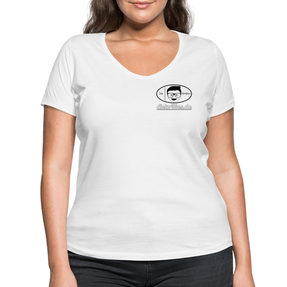Die Brillies Fanedition - Frauen T-Shirt mit V-Ausschnitt aus 100% Bio-Baumwolle - weiß