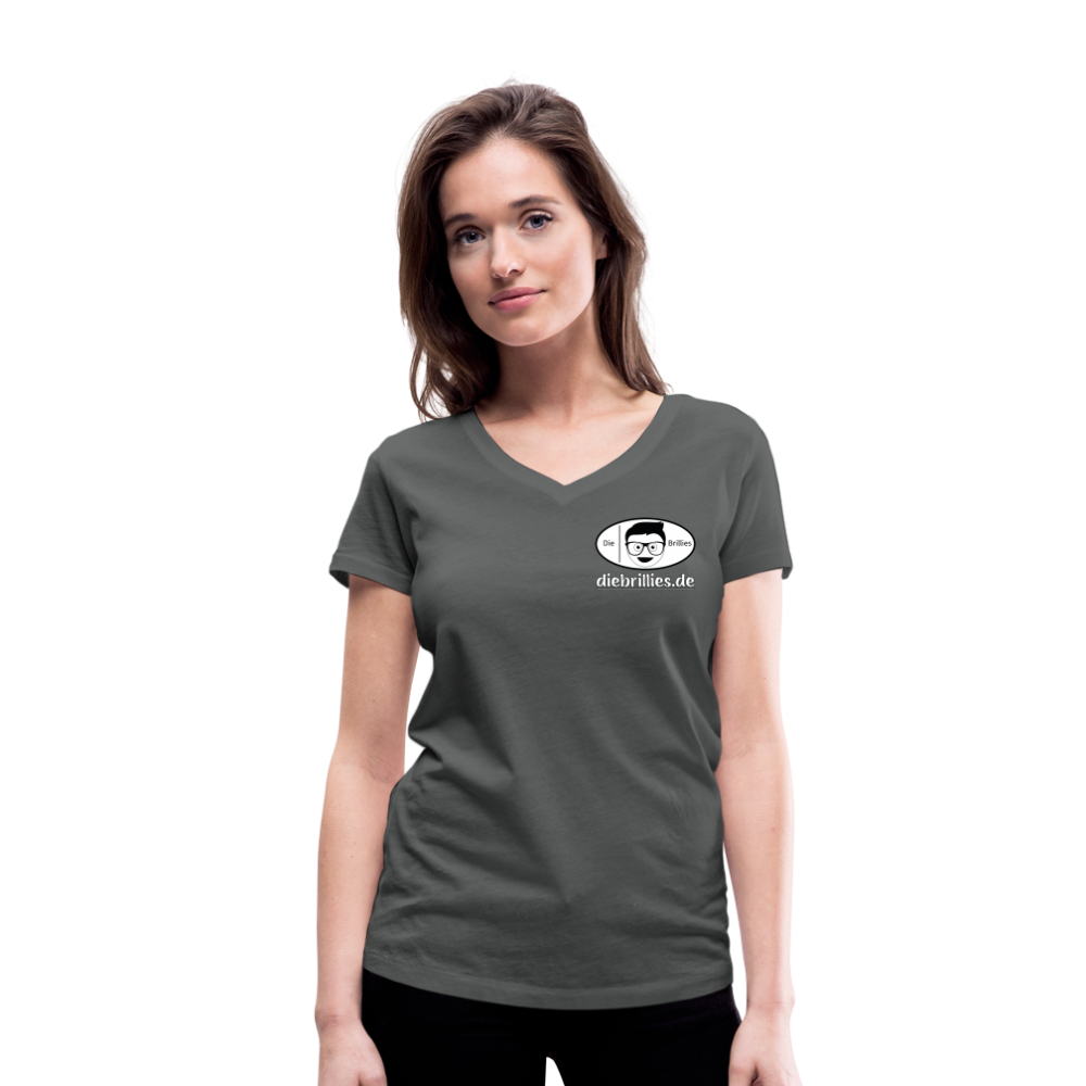 Die Brillies Fanedition - Frauen T-Shirt mit V-Ausschnitt aus 100% Bio-Baumwolle - Anthrazit