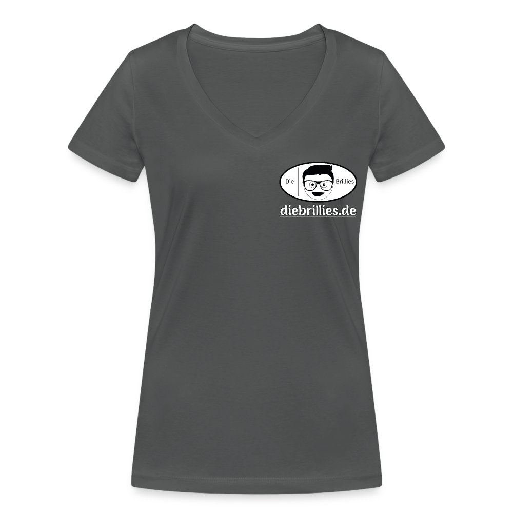 Die Brillies Fanedition - Frauen T-Shirt mit V-Ausschnitt aus 100% Bio-Baumwolle - Anthrazit