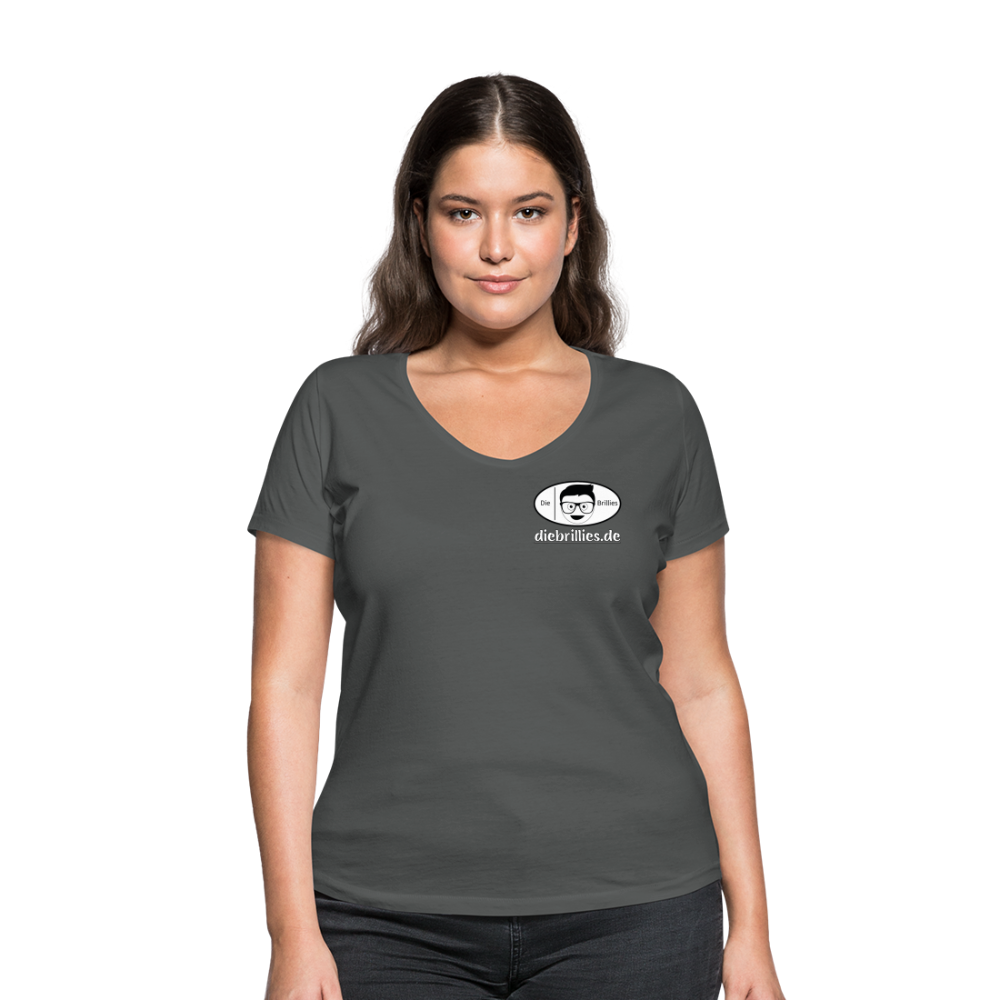 Die Brillies Fanedition - Frauen T-Shirt mit V-Ausschnitt aus 100% Bio-Baumwolle - Anthrazit