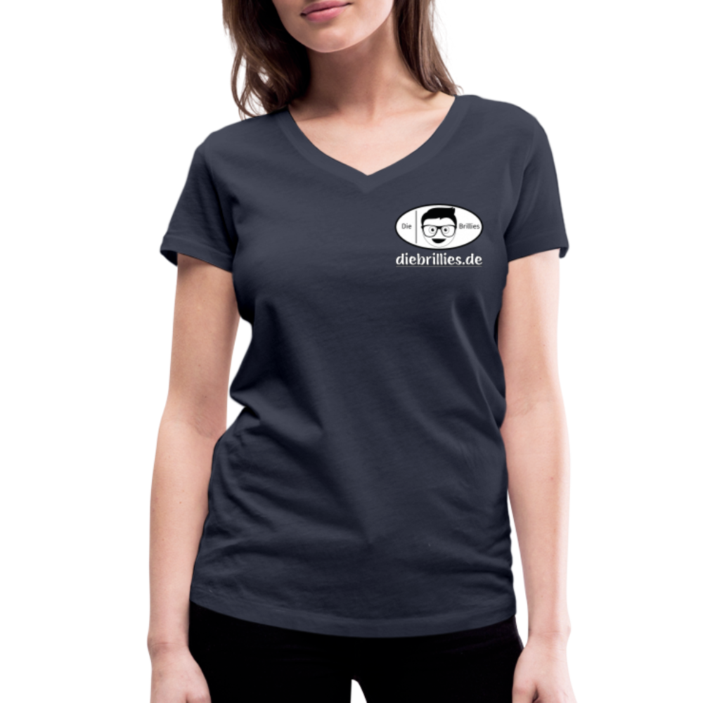 Die Brillies Fanedition - Frauen T-Shirt mit V-Ausschnitt aus 100% Bio-Baumwolle - Navy