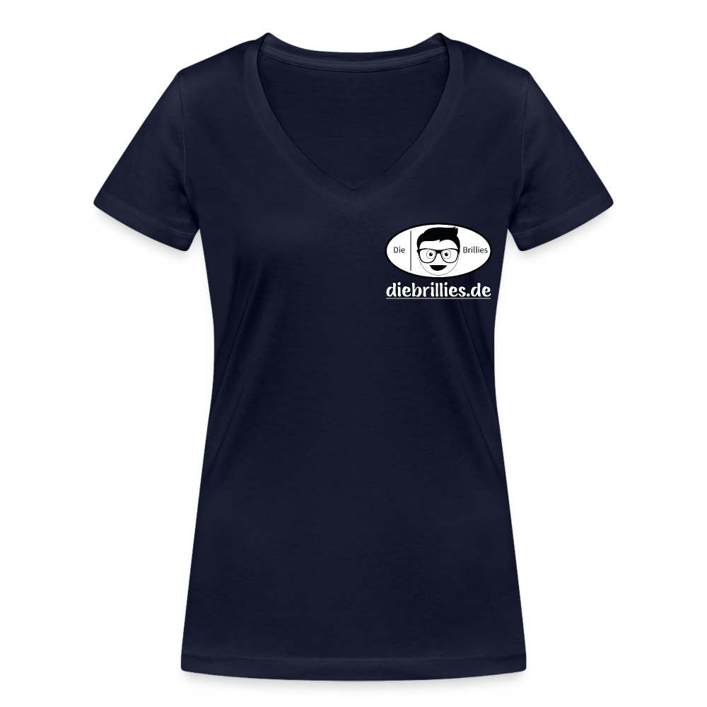 Die Brillies Fanedition - Frauen T-Shirt mit V-Ausschnitt aus 100% Bio-Baumwolle - Navy
