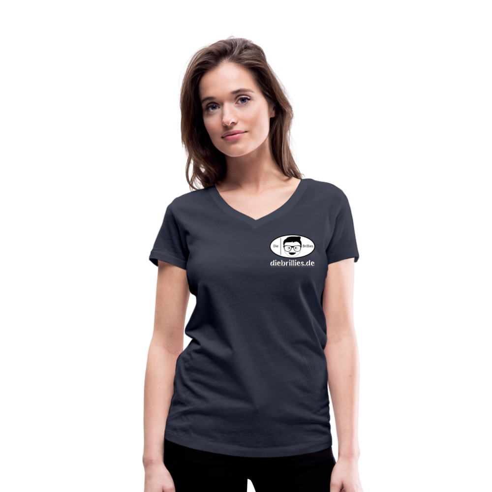 Die Brillies Fanedition - Frauen T-Shirt mit V-Ausschnitt aus 100% Bio-Baumwolle - Navy