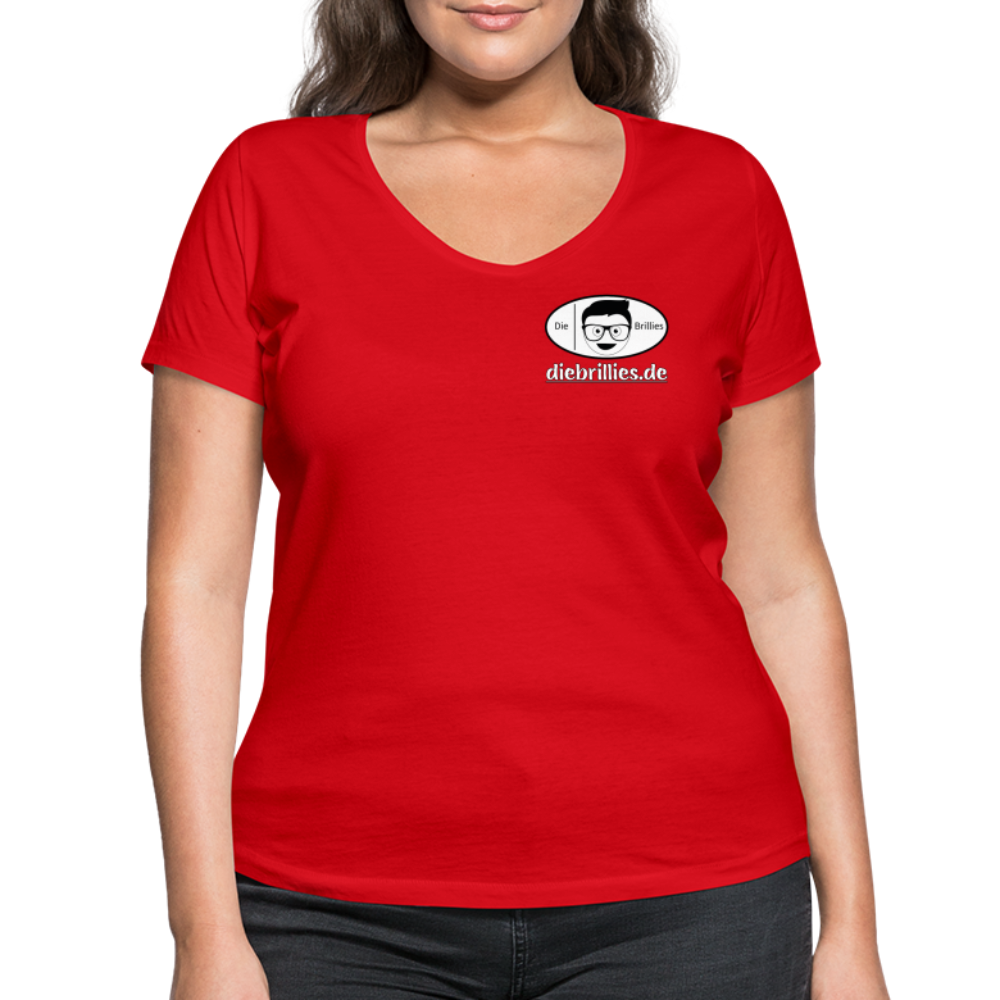 Die Brillies Fanedition - Frauen T-Shirt mit V-Ausschnitt aus 100% Bio-Baumwolle - Rot