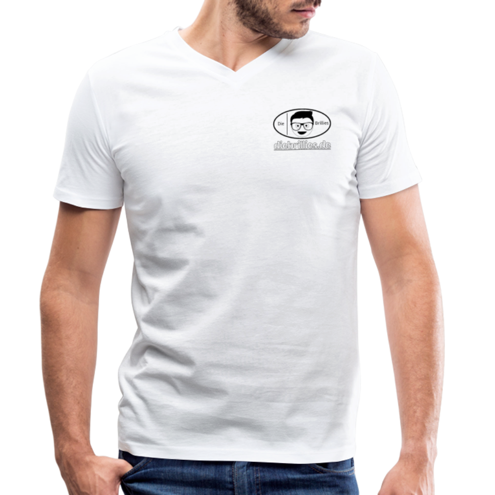 Die Brillies Fanedition - Männer T-Shirt mit V-Ausschnitt aus 100% Bio-Baumwolle - weiß