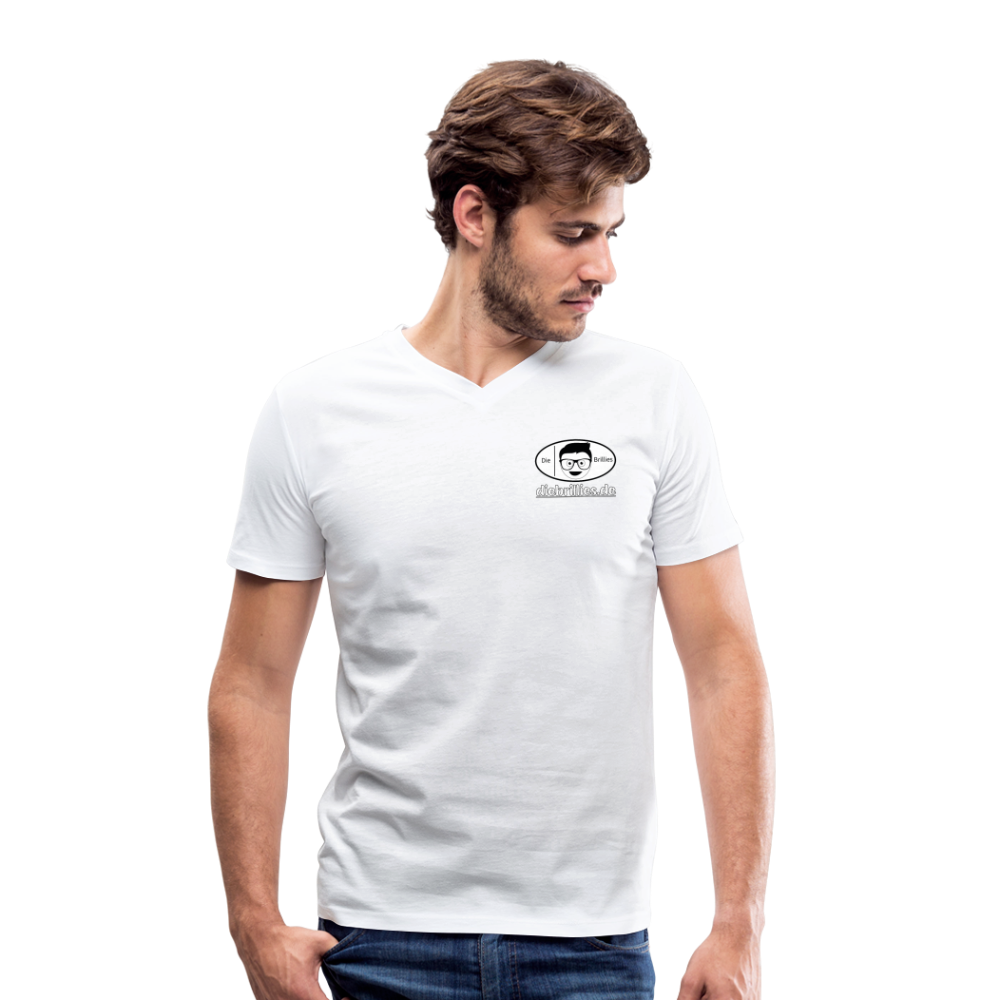 Die Brillies Fanedition - Männer T-Shirt mit V-Ausschnitt aus 100% Bio-Baumwolle - weiß