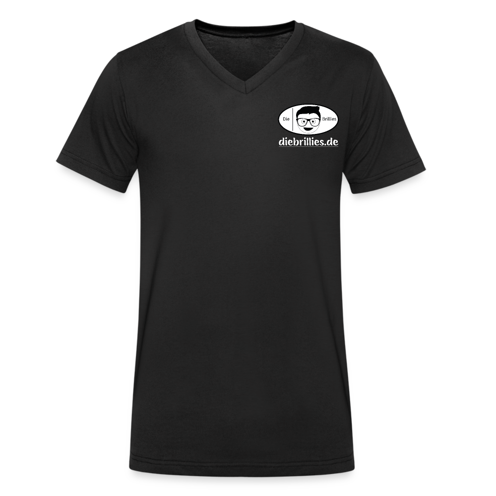 Die Brillies Fanedition - Männer T-Shirt mit V-Ausschnitt aus 100% Bio-Baumwolle - Schwarz