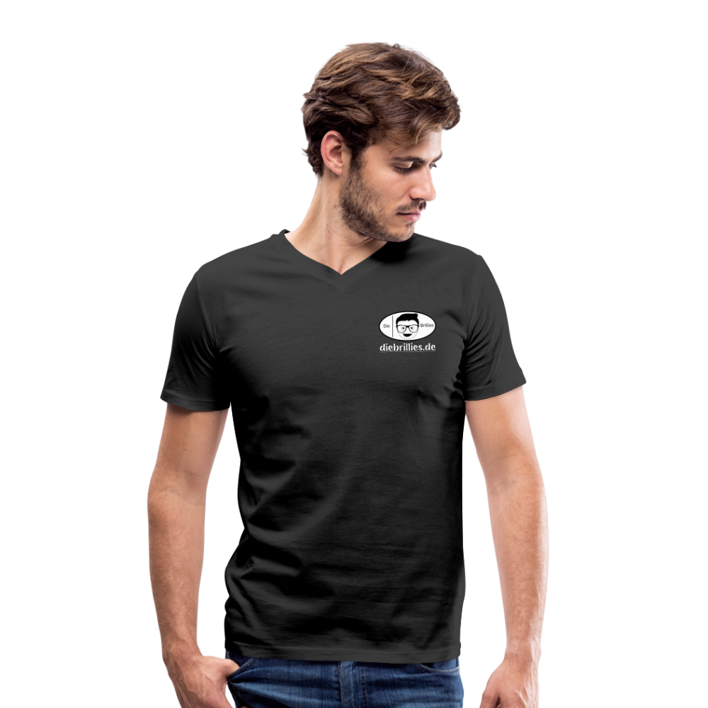 Die Brillies Fanedition - Männer T-Shirt mit V-Ausschnitt aus 100% Bio-Baumwolle - Schwarz