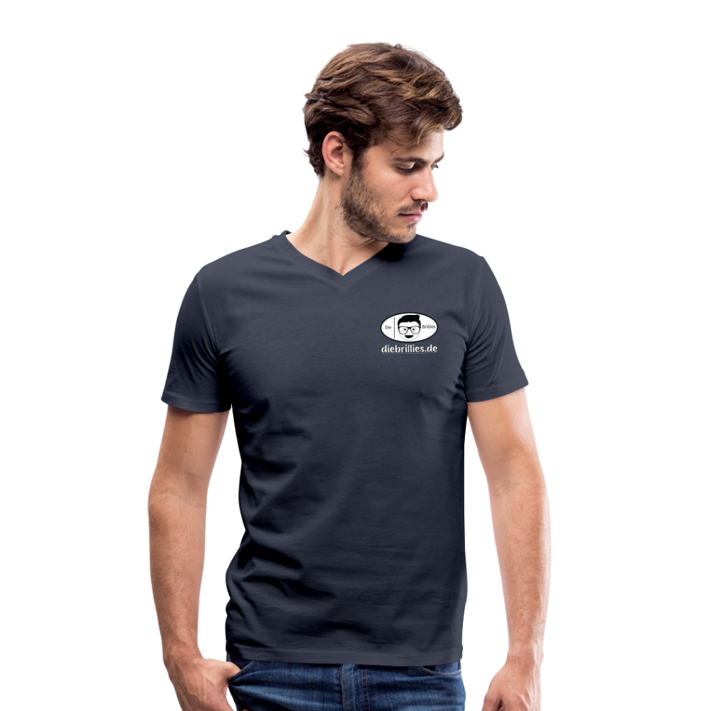 Die Brillies Fanedition - Männer T-Shirt mit V-Ausschnitt aus 100% Bio-Baumwolle - Navy