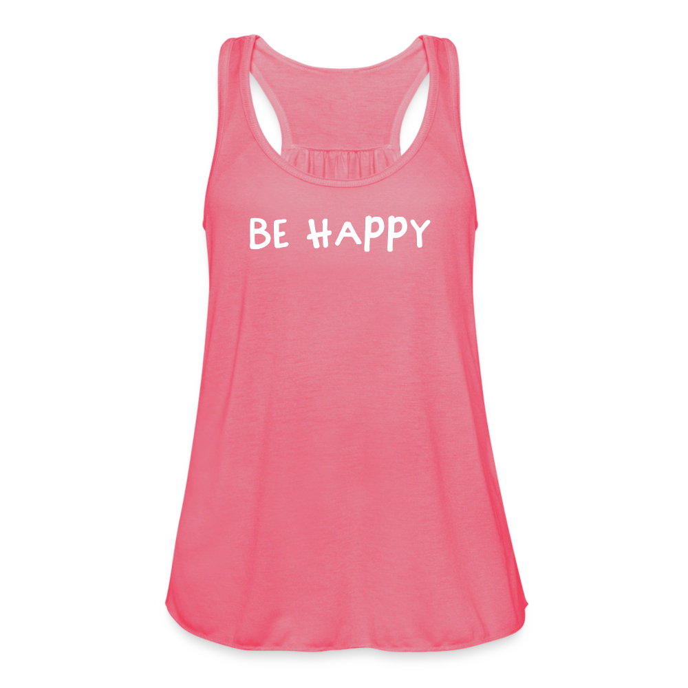 Be Happy - Federleichtes Frauen Tank Top - Neonpink