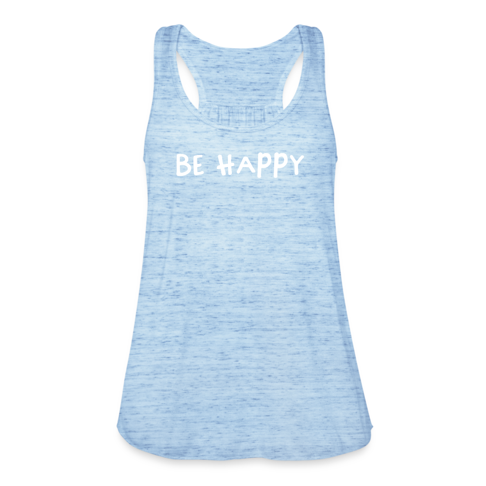 Be Happy - Federleichtes Frauen Tank Top - Blau meliert