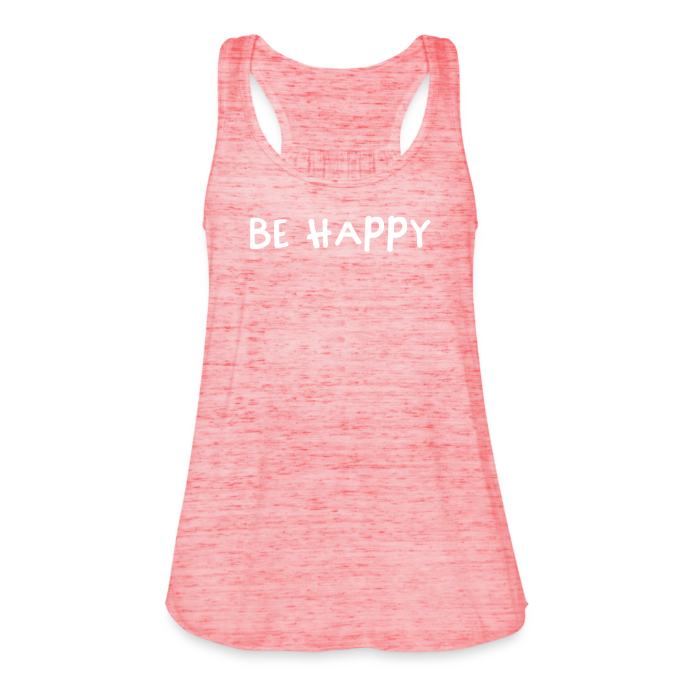 Be Happy - Federleichtes Frauen Tank Top - Rot meliert