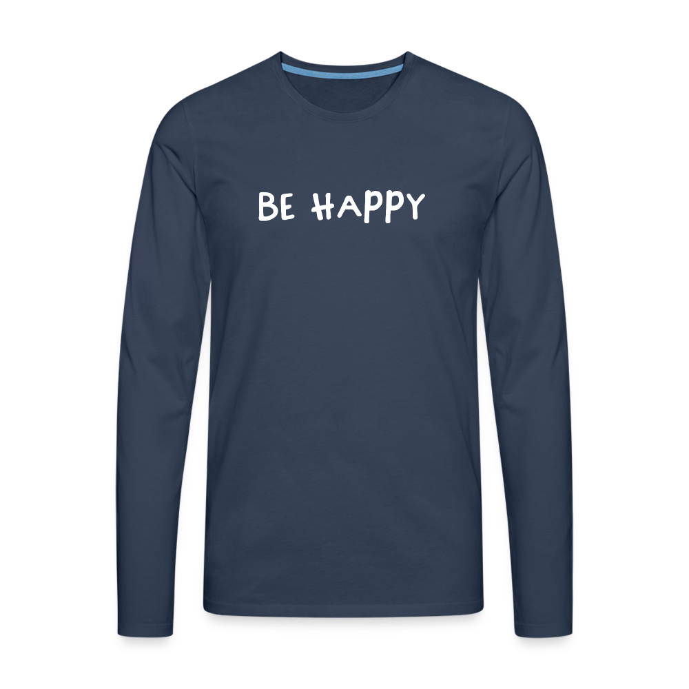 Be Happy - Männer Langarmshirt - Navy
