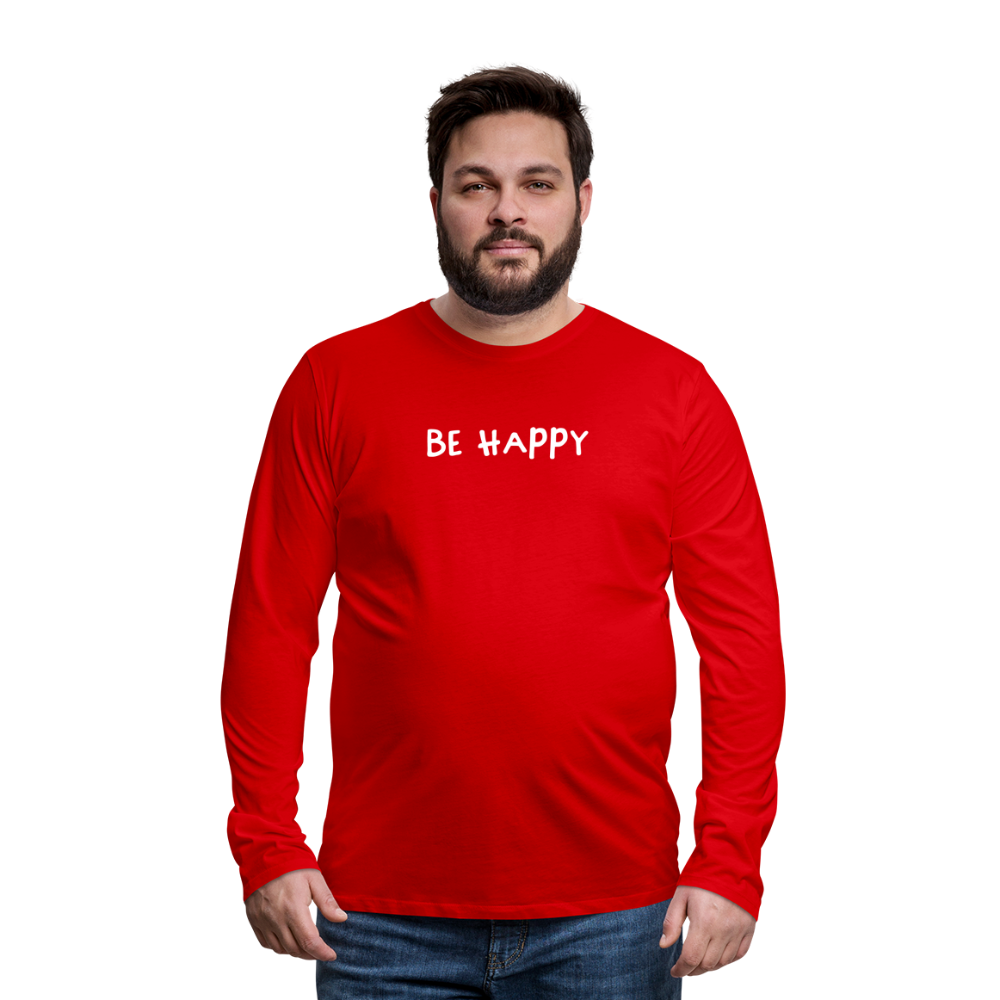 Be Happy - Männer Langarmshirt - Rot