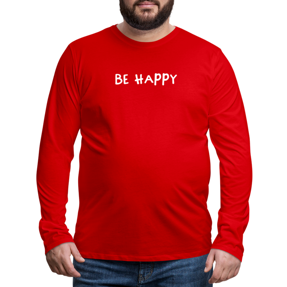 Be Happy - Männer Langarmshirt - Rot