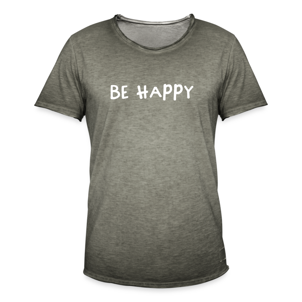 Be Happy - Männer Vintage T-Shirt - Vintage Khaki