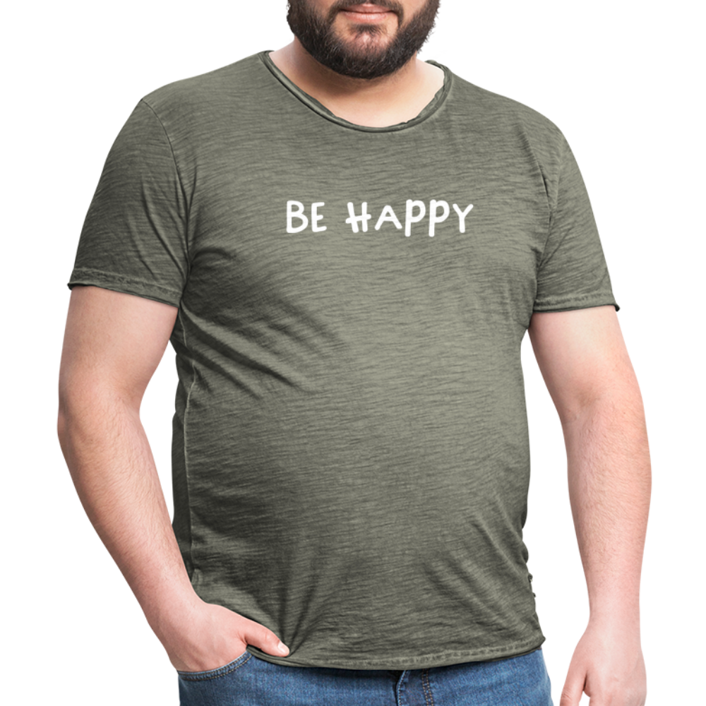 Be Happy - Männer Vintage T-Shirt - Vintage Khaki