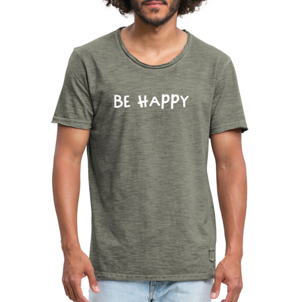 Be Happy - Männer Vintage T-Shirt - Vintage Khaki