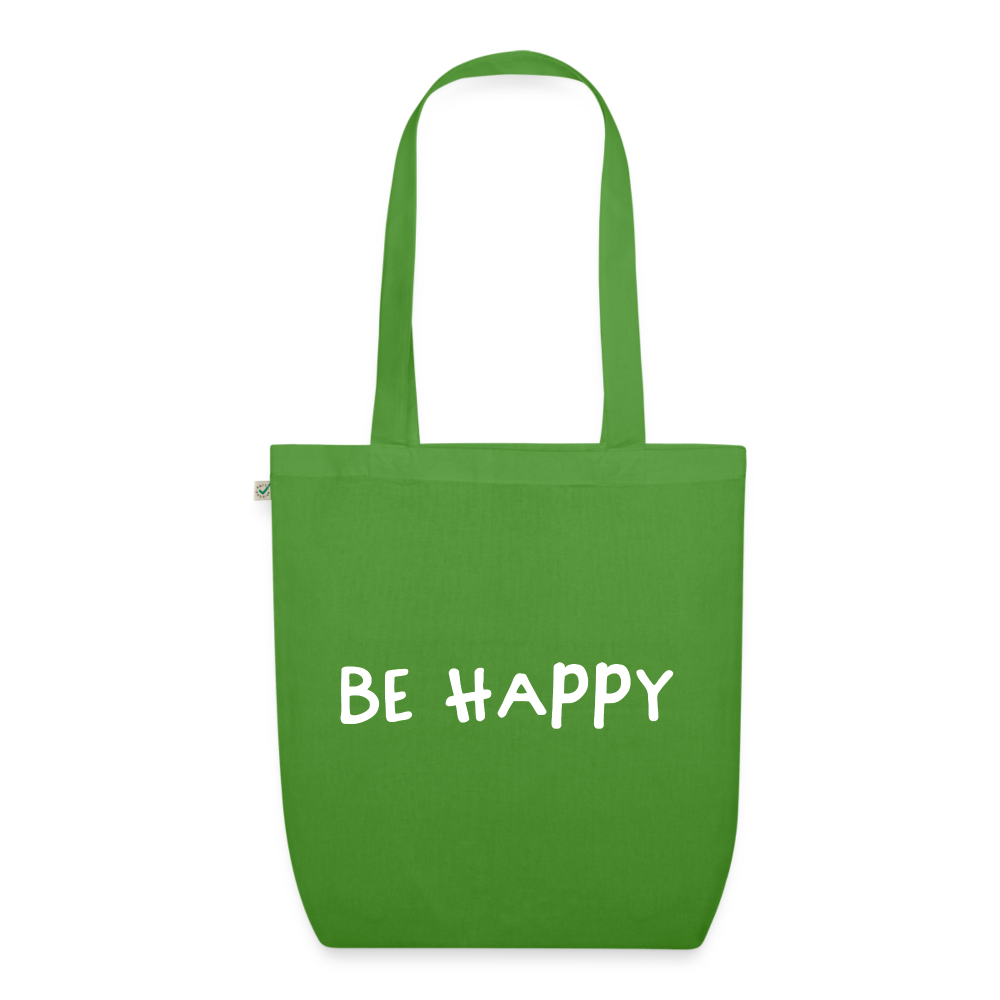 Be Happy - Stoffbeutel aus 100% Bio-Baumwolle - Blattgrün