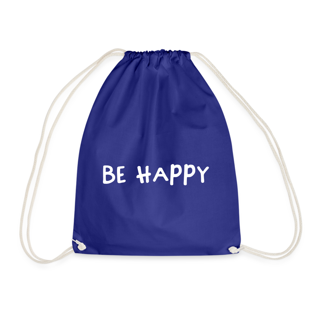 Be Happy - Turnbeutel aus 100% Baumwolle - Königsblau