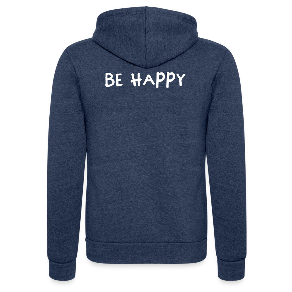 Be Happy - Unisex Tri-Blend Kapuzenjacke - Navy meliert