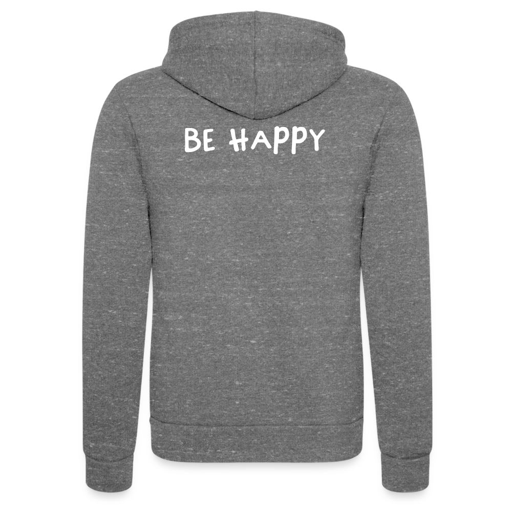Be Happy - Unisex Tri-Blend Kapuzenjacke - Grau Triblend