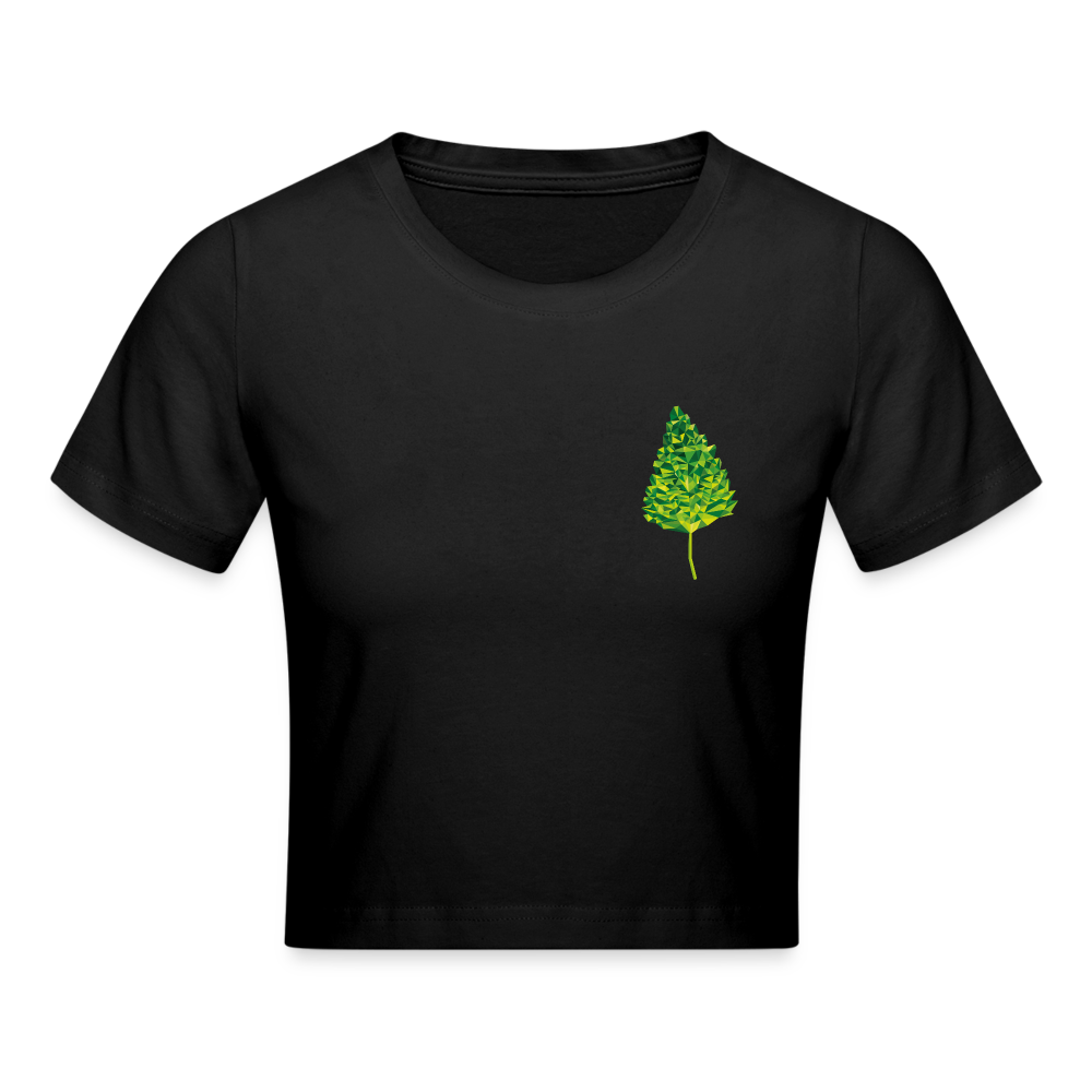 Das Blatt - Crop T-Shirt - Schwarz