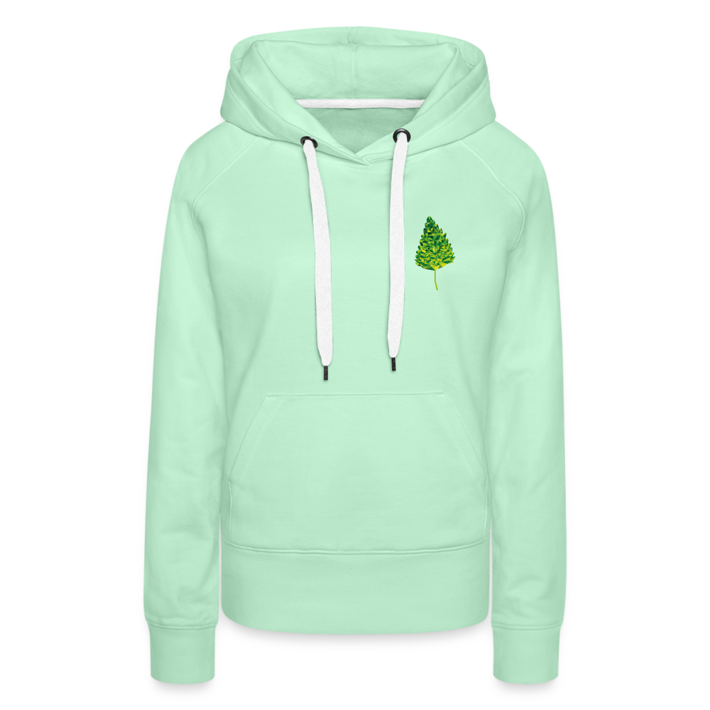 Das Blatt - Frauen Hoodie - helles Mintgrün