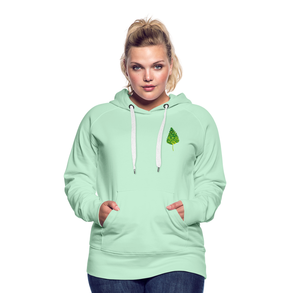 Das Blatt - Frauen Hoodie - helles Mintgrün