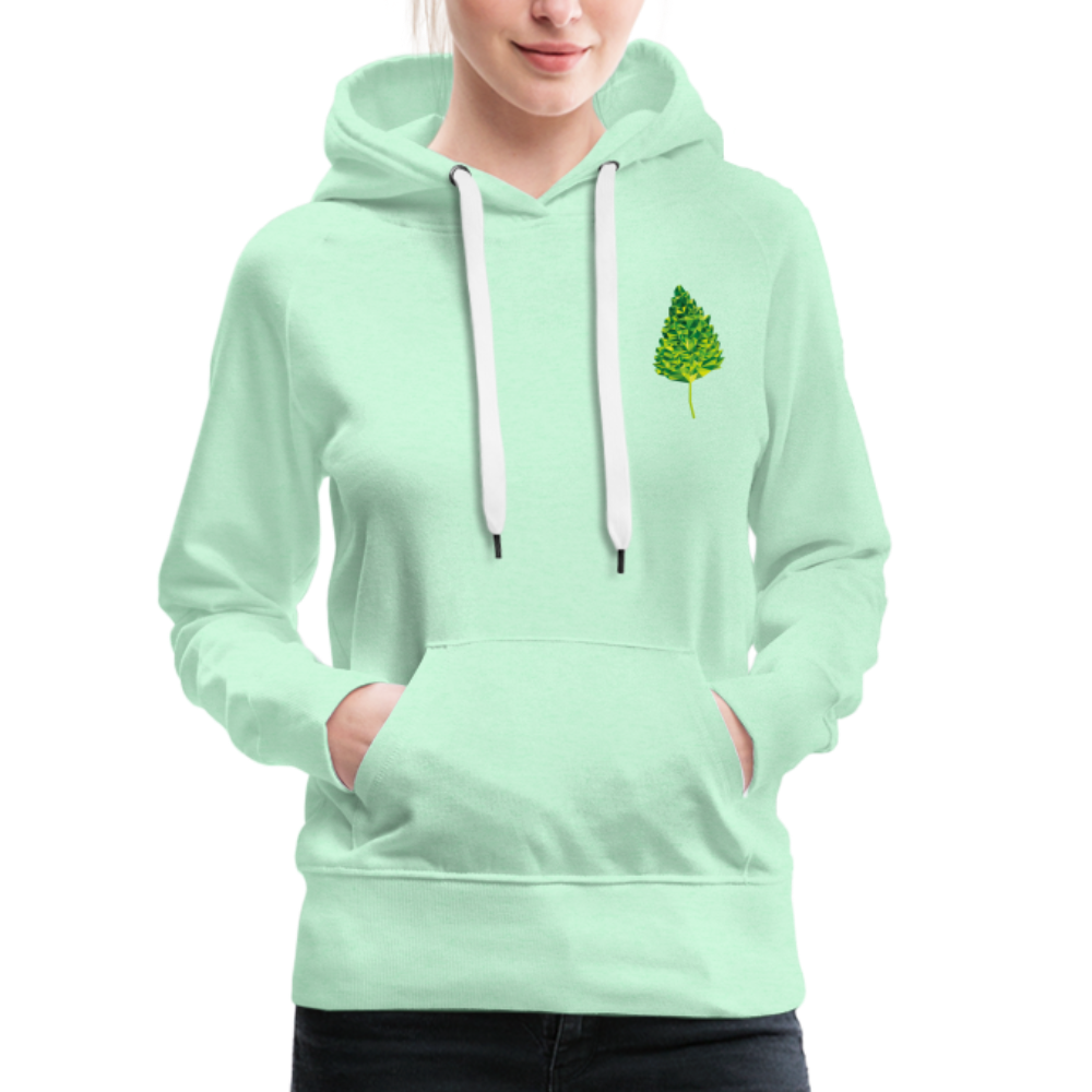 Das Blatt - Frauen Hoodie - helles Mintgrün