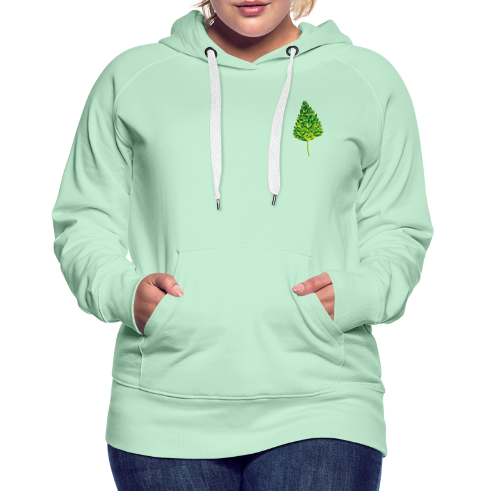 Das Blatt - Frauen Hoodie - helles Mintgrün