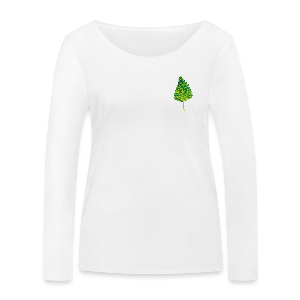 Das Blatt - Frauen Langarmshirt aus 100% Bio-Baumwolle - weiß