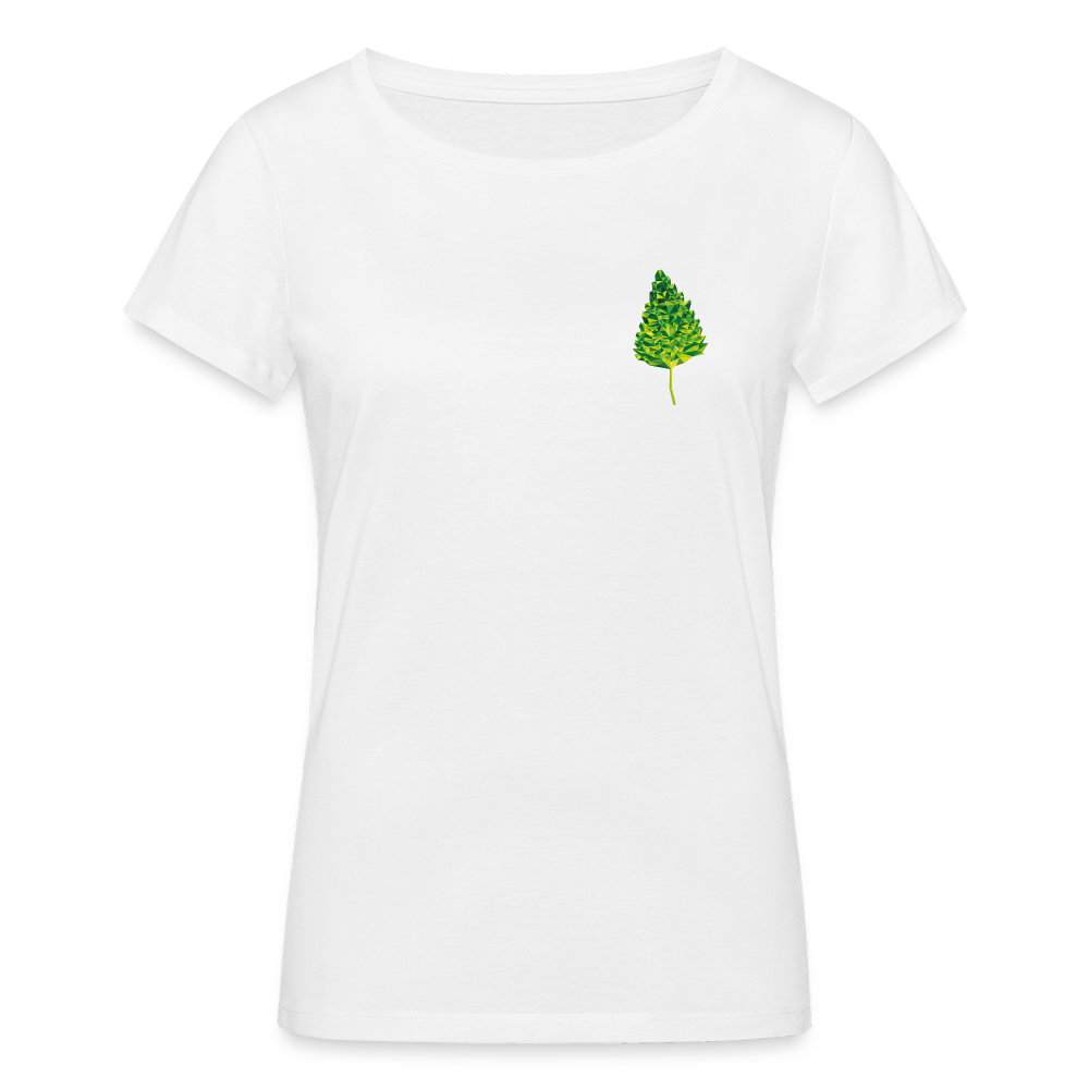 Das Blatt - Frauen T-Shirt aus 100% Bio-Baumwolle - weiß