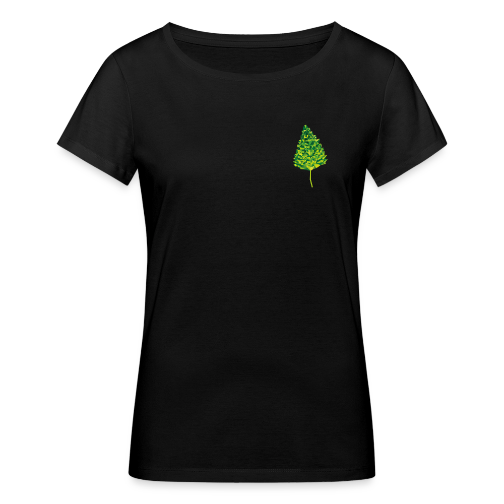 Das Blatt - Frauen T-Shirt aus 100% Bio-Baumwolle - Schwarz