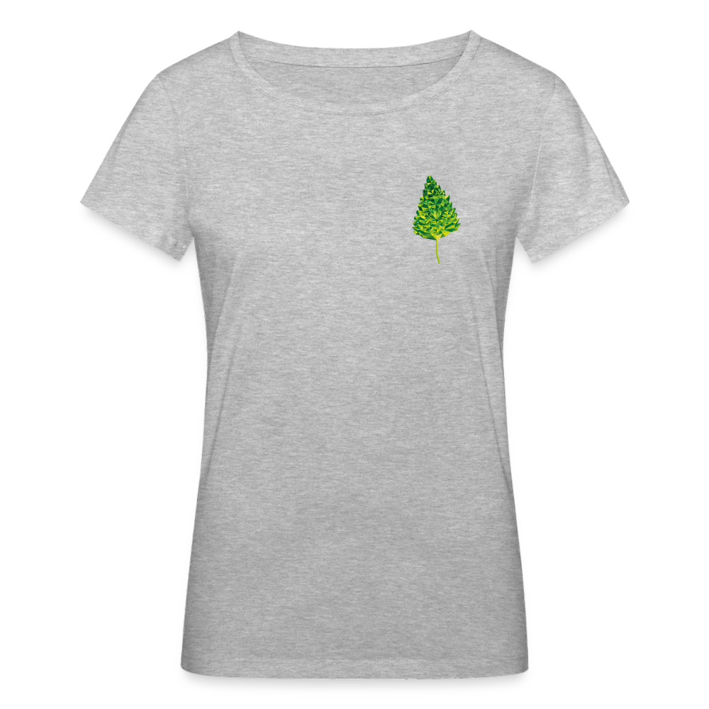 Das Blatt - Frauen T-Shirt aus 100% Bio-Baumwolle - Grau meliert