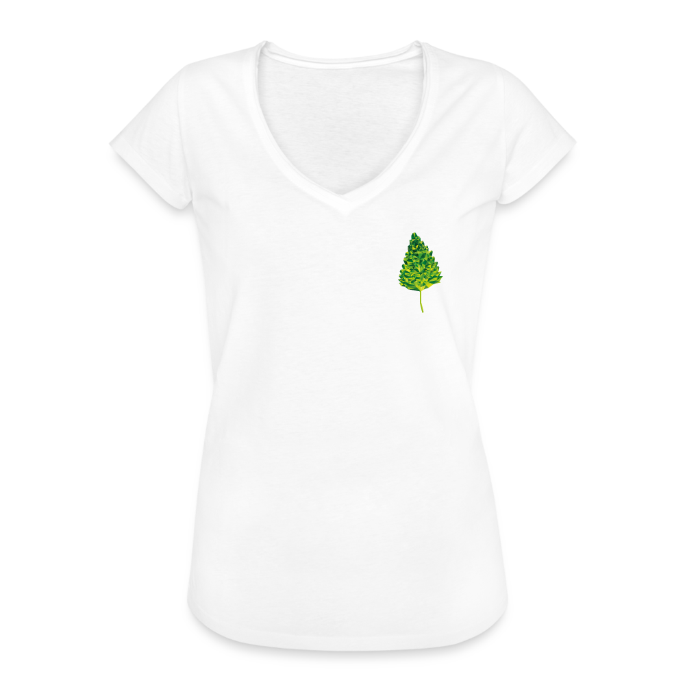 Das Blatt - Frauen Vintage T-Shirt - weiß