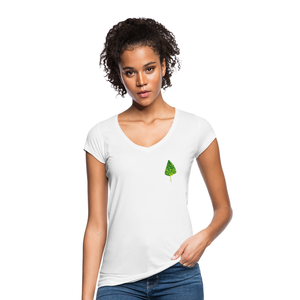 Das Blatt - Frauen Vintage T-Shirt - weiß