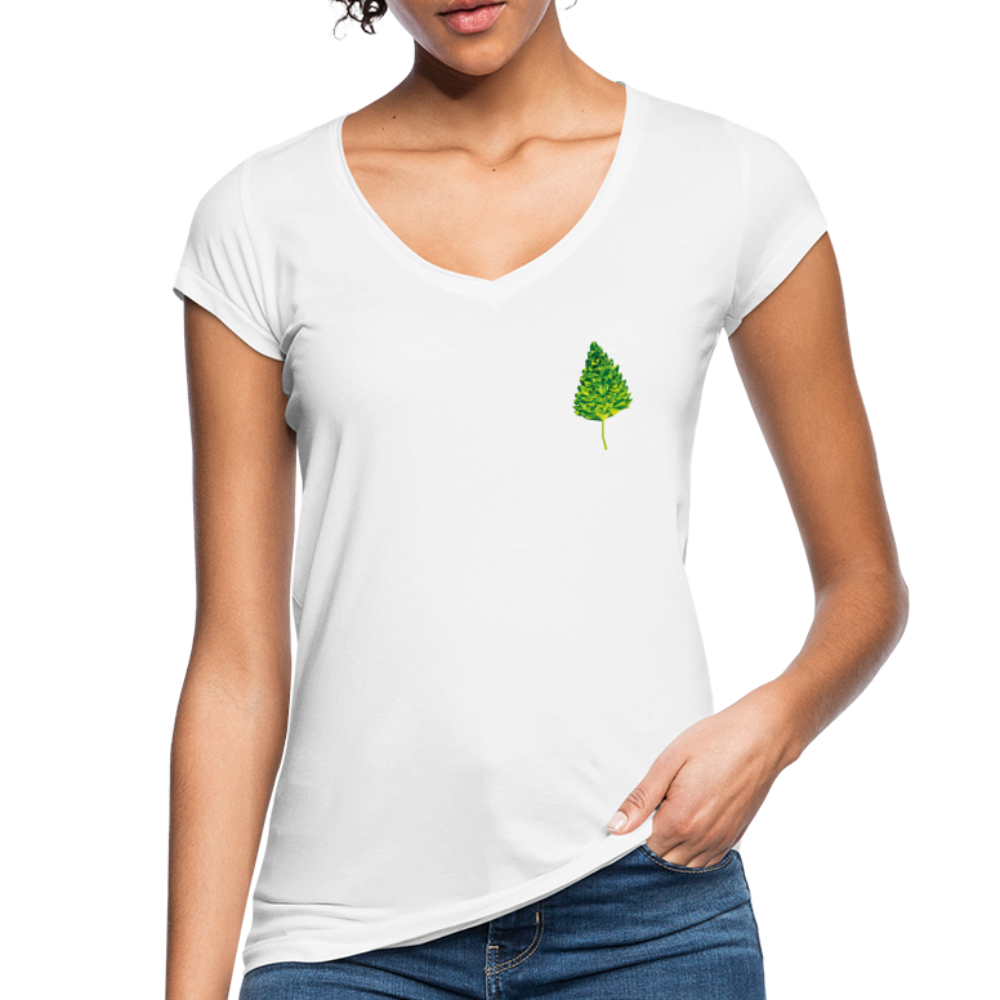 Das Blatt - Frauen Vintage T-Shirt - weiß