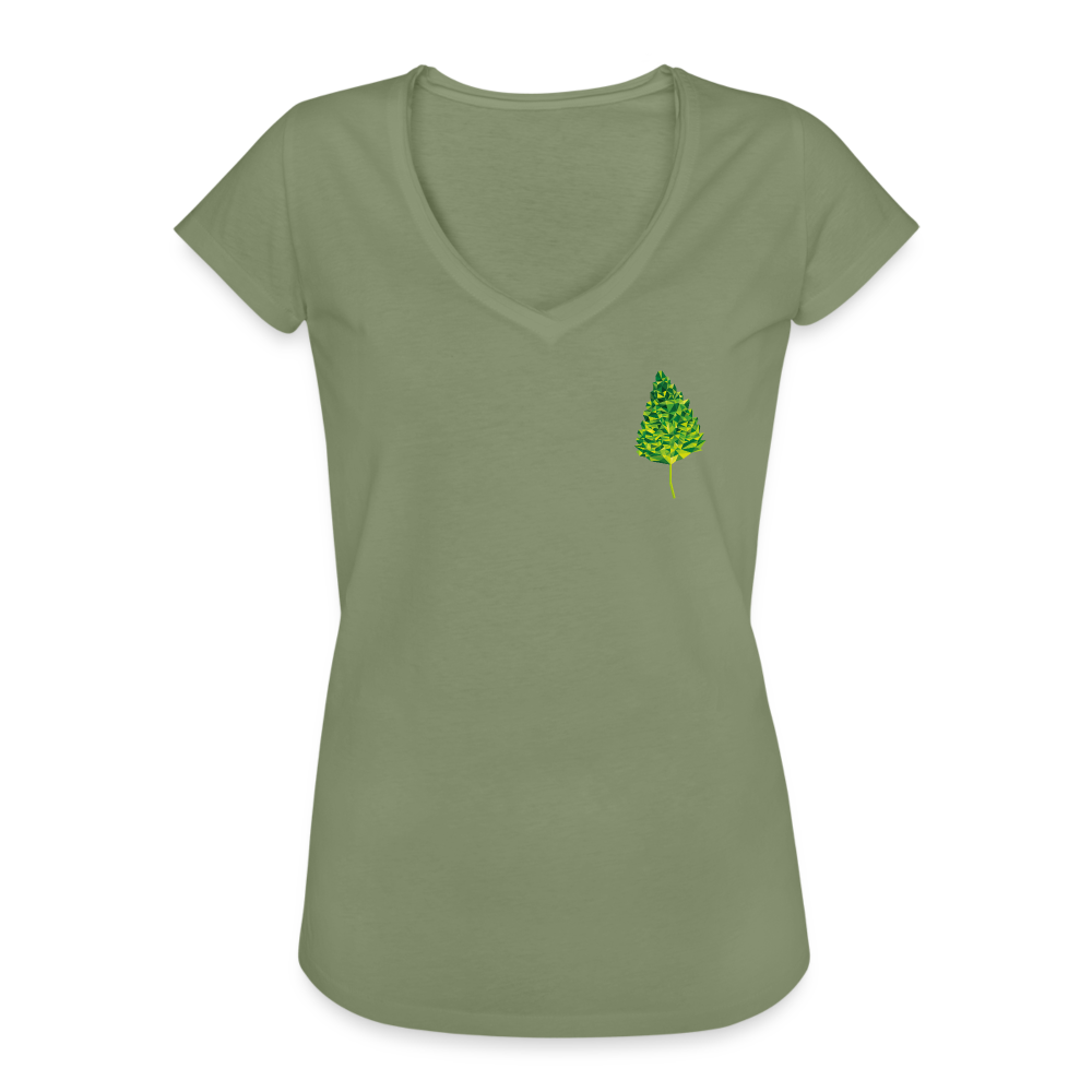 Das Blatt - Frauen Vintage T-Shirt - Oliv