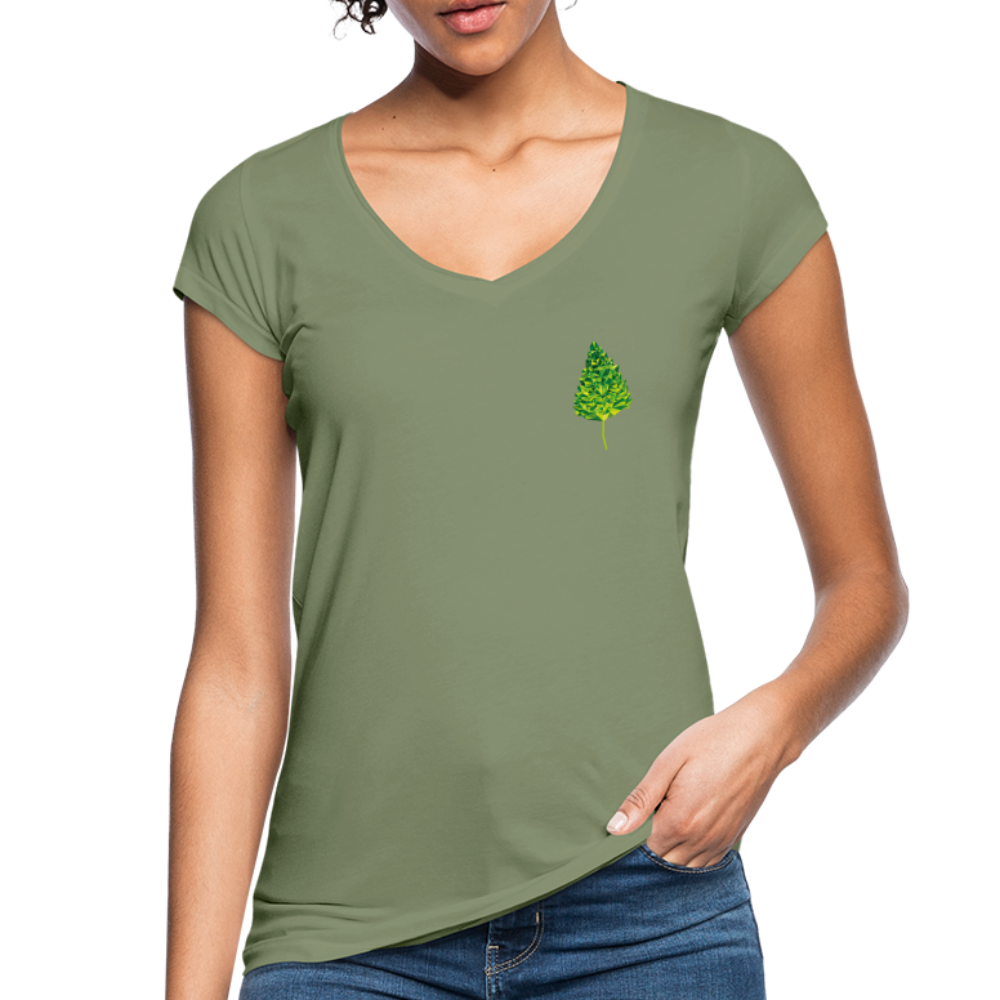 Das Blatt - Frauen Vintage T-Shirt - Oliv