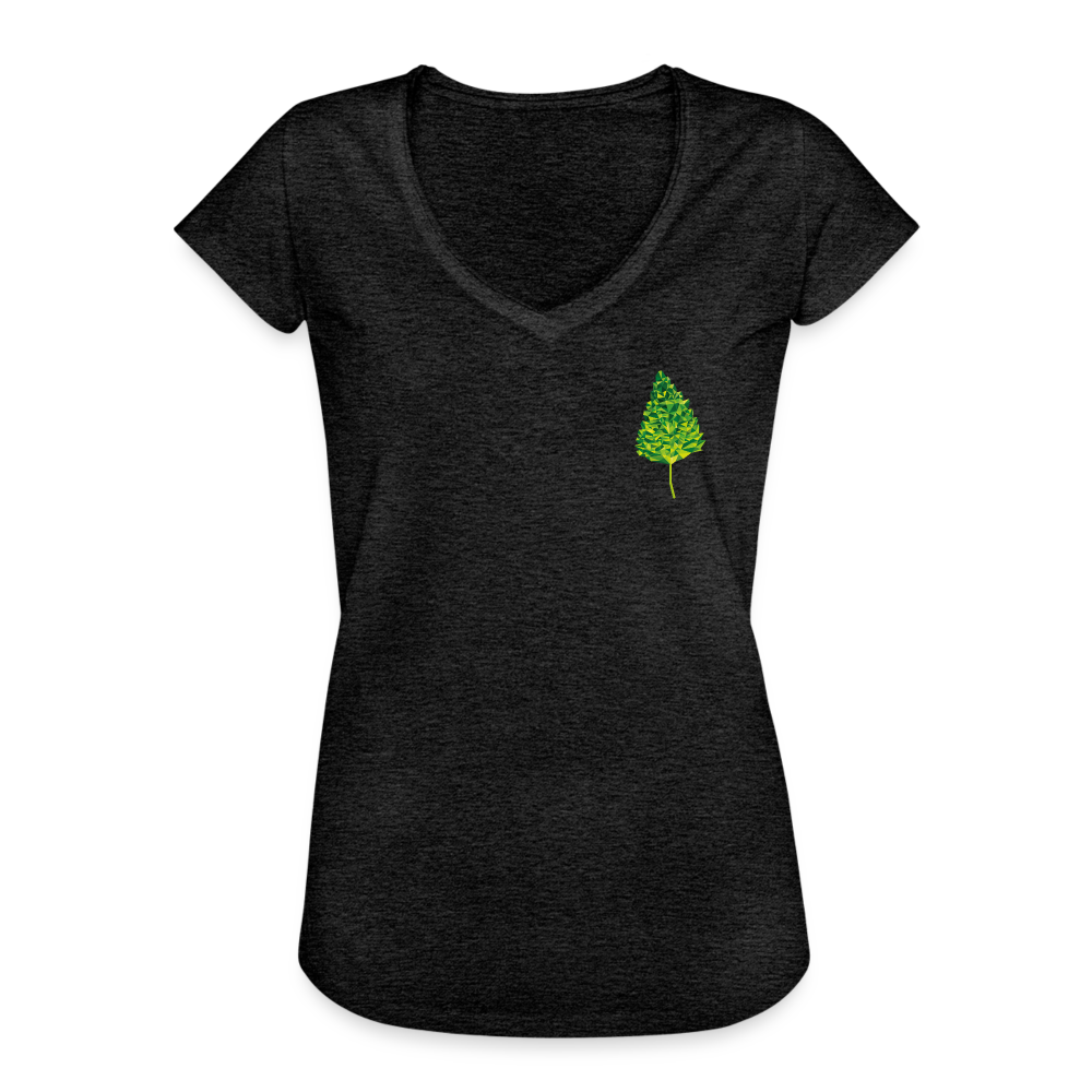 Das Blatt - Frauen Vintage T-Shirt - Anthrazit