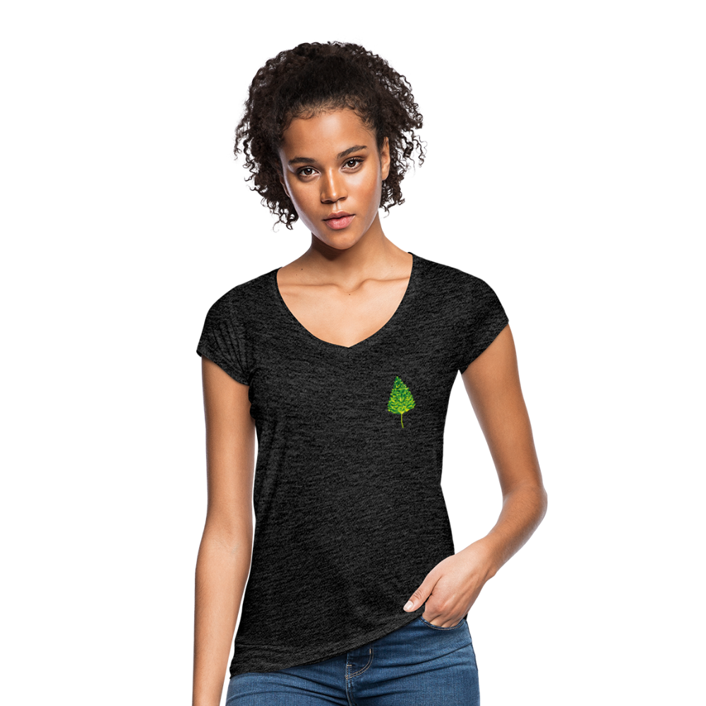 Das Blatt - Frauen Vintage T-Shirt - Anthrazit
