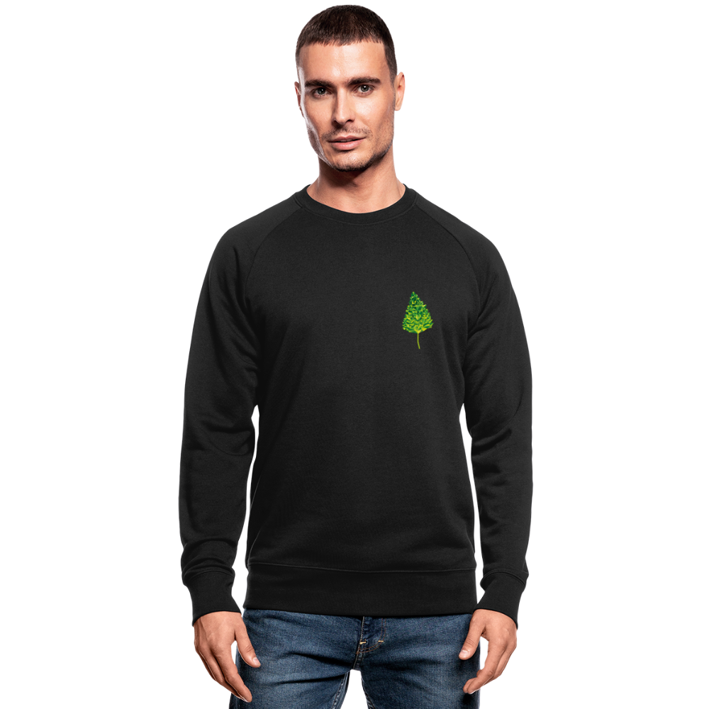 Das Blatt - Männer Bio-Sweatshirt - Schwarz