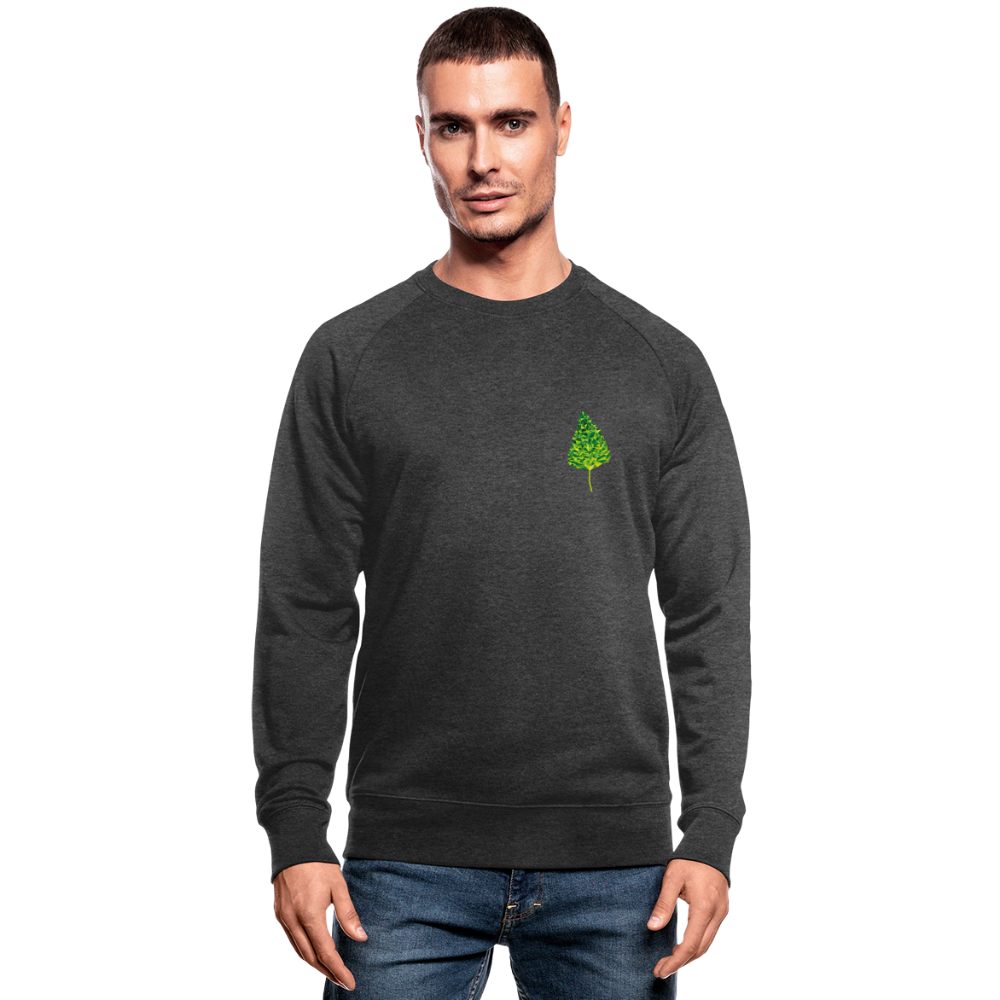 Das Blatt - Männer Bio-Sweatshirt - Dunkelgrau meliert