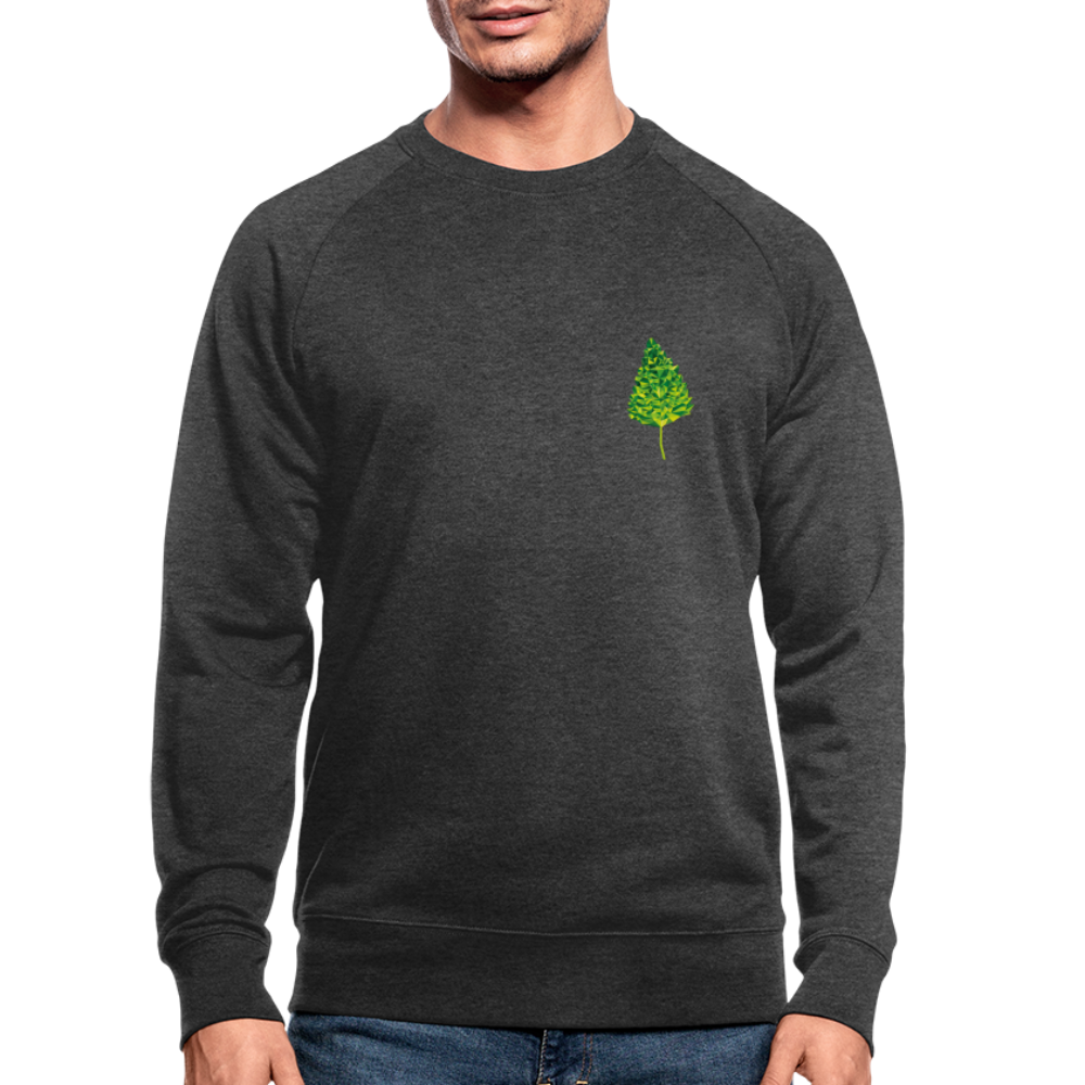 Das Blatt - Männer Bio-Sweatshirt - Dunkelgrau meliert