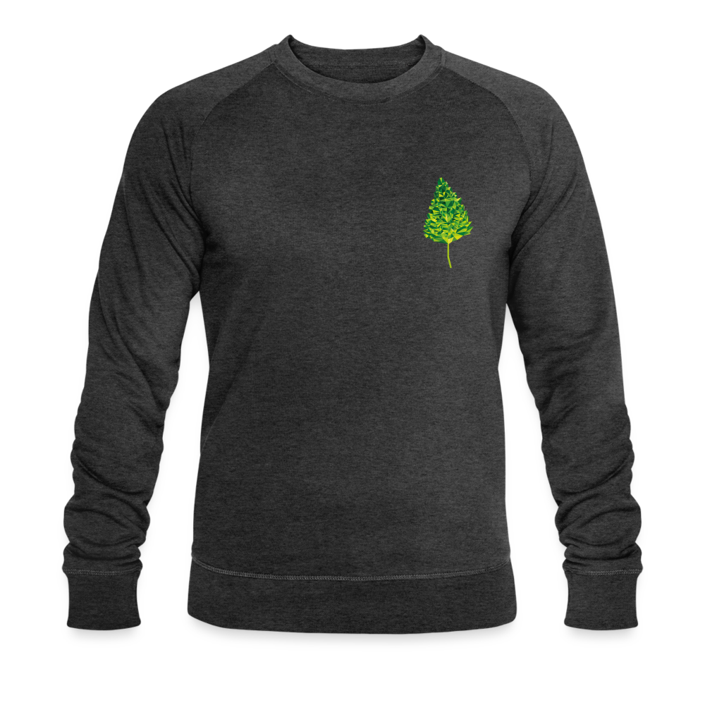 Das Blatt - Männer Bio-Sweatshirt - Dunkelgrau meliert