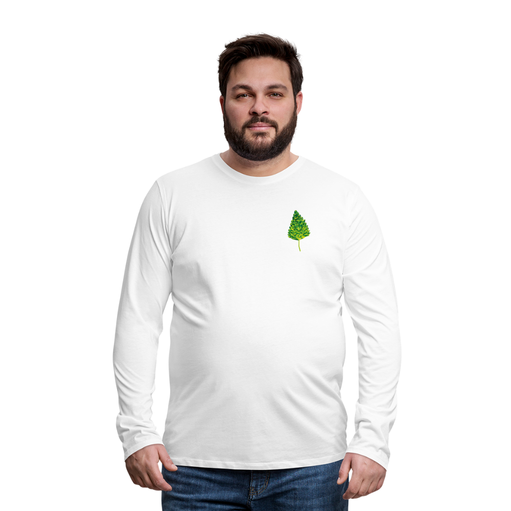 Das Blatt - Männer Langarmshirt - weiß