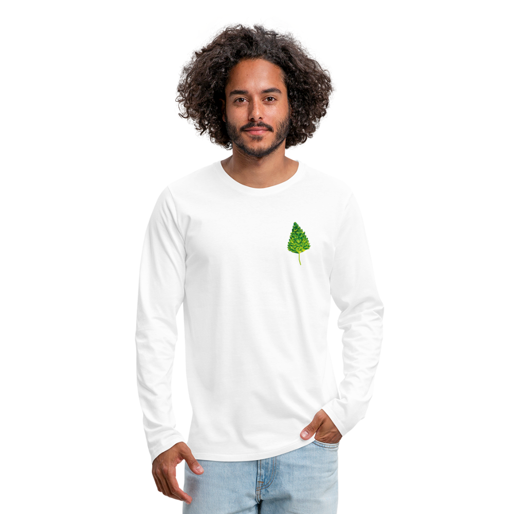 Das Blatt - Männer Langarmshirt - weiß
