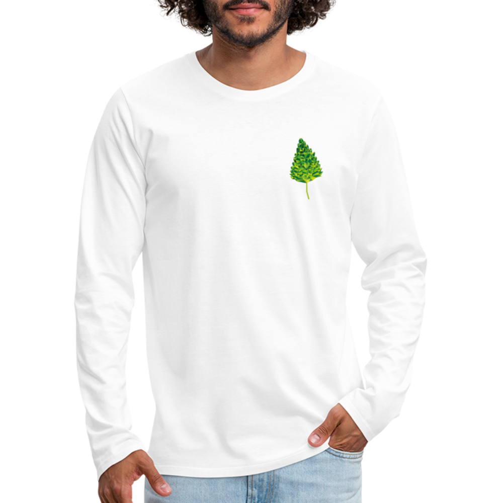 Das Blatt - Männer Langarmshirt - weiß